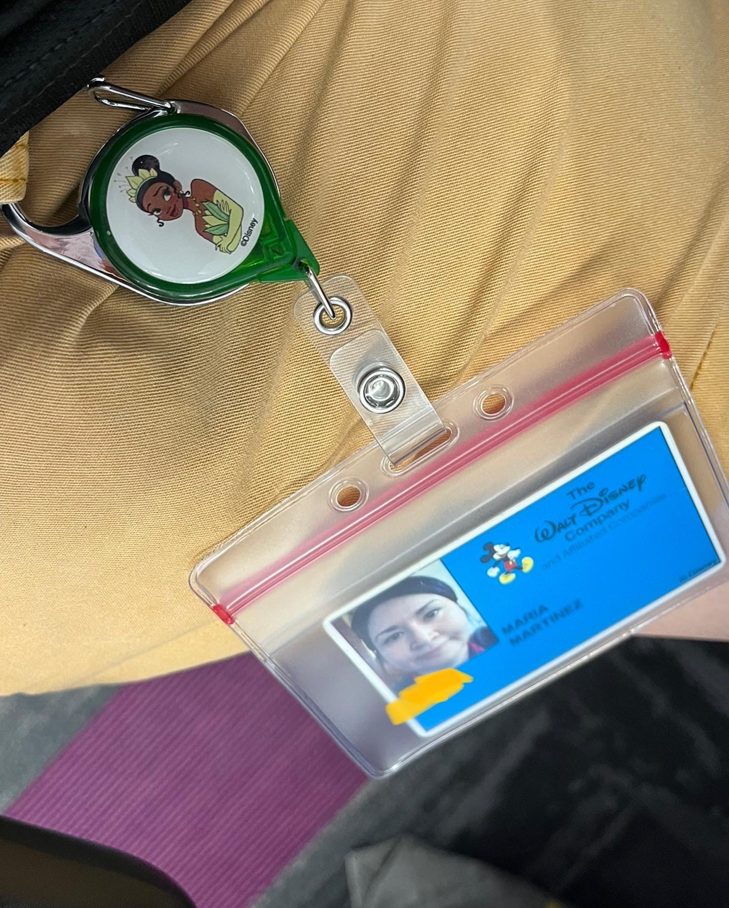 Maria Martinez's Walt Disney Company employee badge